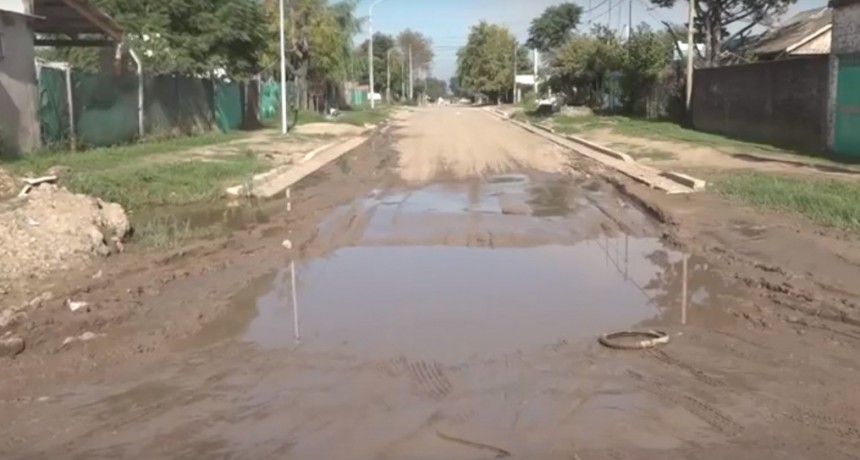Complicaciones en el barrio Ameghino por las obras inconclusas
