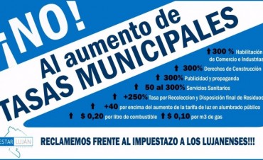 Alerta por aumento de tasas municipales