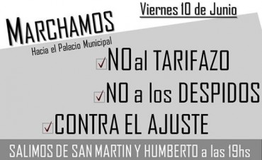 Movilización contra las políticas del gobierno nacional, provincial y municipal