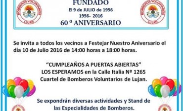 Actividades por el aniversario de Bomberos Voluntarios de Luján
