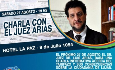 El juez Arias dará una charla en Lujan