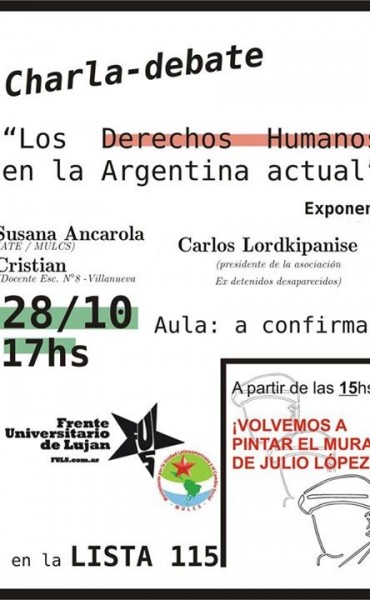 UNLU, Charla-Debate: “Los derechos humanos en la Argentina actual”
