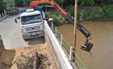 El municipio realizó tareas de limpieza en el río