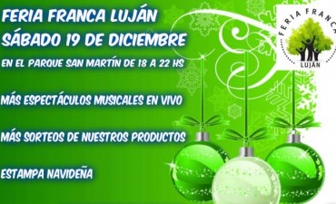 Este sábado la Feria franca de Luján organiza una nueva venta navideña