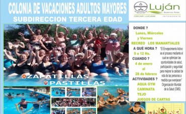 Abierta la inscripción a la colonia de vacaciones para adultos mayores